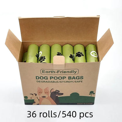 New Pet Biodegradable Trash Bag Dog Poop Bags Bulk Biobase Scented Poo Bag Degradable Cat Waste Bags Dog Poop Dispenser Gifts